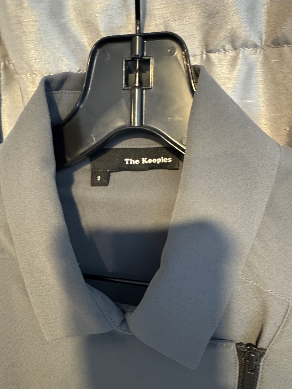 The Kooples Charcoal Gray Asymmetrical Zip Shirt size Medium. - Picture 2 of 5
